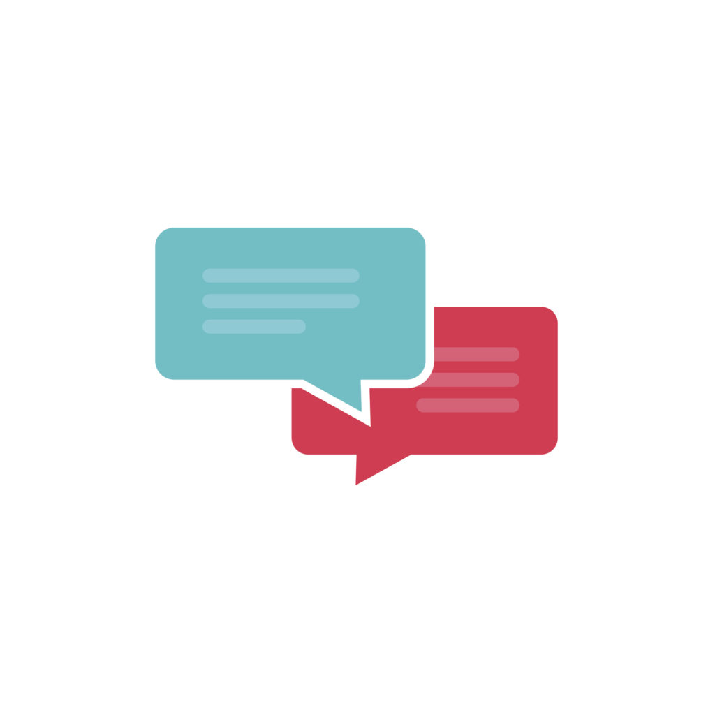 Chat icon vector isolated, dialog bubble speech symbol